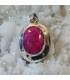 pendentif argent vintage pierre naturelle racine de rubis