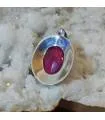 pendentif argent vintage pierre naturelle racine de rubis