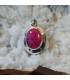 pendentif argent vintage pierre naturelle racine de rubis