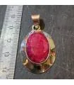pendentif argent vintage pierre naturelle racine de rubis