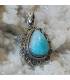 Pendentif ethnique en argent et pierre naturelle de LARIMAR