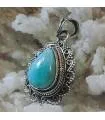 Pendentif ethnique argent pierre naturelle larimar