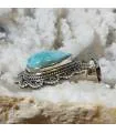 Pendentif ethnique argent pierre naturelle larimar