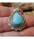 Pendentif ethnique en argent et pierre naturelle de LARIMAR