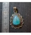 Pendentif ethnique argent pierre naturelle larimar