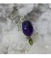 Pendentif argent pierres naturelles améthyste et péridot