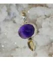 pendentif argent pierres naturelles améthyste et citrine