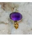 pendentif argent pierres naturelles améthyste et citrine
