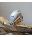 Bague argent pierre naturelle d'agate dendritique