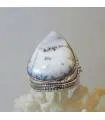 Bague argent pierre naturelle d'agate dendritique
