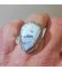 Bague argent pierre naturelle d'agate dendritique