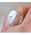 Bague argent pierre naturelle d'agate dendritique