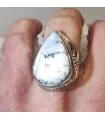 Bague argent pierre naturelle d'agate dendritique