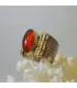 Bague argent laiton et pierre naturelle de cornaline.