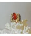 Bague argent laiton et pierre naturelle de cornaline.