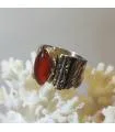 Bague argent laiton et pierre naturelle de cornaline.