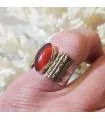 Bague argent laiton et pierre naturelle de cornaline.