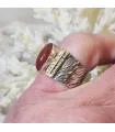 Bague argent laiton et pierre naturelle de cornaline.