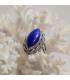 Bague ethnique en argent et pierre naturelle de lapis lazuli