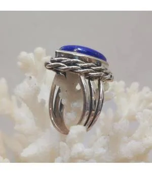 Bague Vayulaksha – Argent 925 & Lapis-Lazuli