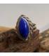 Bague ethnique en argent et pierre naturelle de lapis lazuli