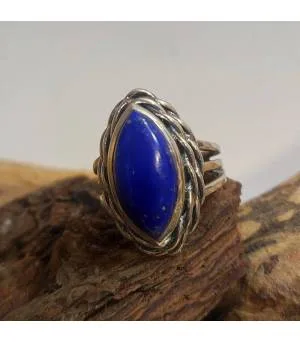 Bague Vayulaksha – Argent 925 & Lapis-Lazuli