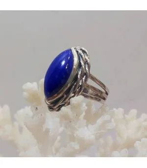Bague Vayulaksha – Argent 925 & Lapis-Lazuli