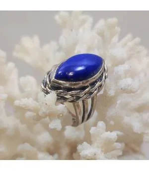 Bague Vayulaksha – Argent 925 & Lapis-Lazuli