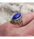 Bague ethnique en argent et pierre naturelle de lapis lazuli