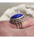 Bague ethnique en argent et pierre naturelle de lapis lazuli