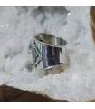 Bague ethnique en argent et pierre naturelle de séraphinite