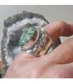 Bague ethnique en argent et pierre naturelle de séraphinite