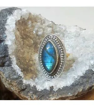 Bague Tamasra – Argent 925 & Labradorite