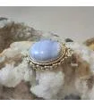 pendentif ethnique en argent et pierre naturelle agate blue lace.