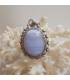 pendentif ethnique en argent et pierre naturelle agate blue lace.