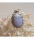 pendentif ethnique en argent et pierre naturelle agate blue lace.