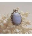 pendentif ethnique en argent et pierre naturelle agate blue lace.
