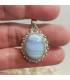 pendentif ethnique en argent et pierre naturelle agate blue lace.