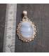 pendentif ethnique en argent et pierre naturelle agate blue lace.