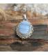 pendentif ethnique en argent et pierre naturelle agate blue lace.