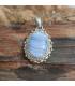 pendentif ethnique en argent et pierre naturelle agate blue lace.