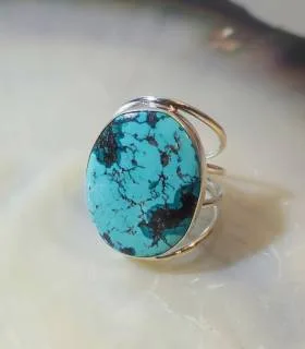 Bague Udara-Kuṭira – Argent 925 & Turquoise