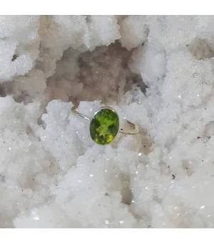 Bague "solitaire" argent pierre naturelle péridot