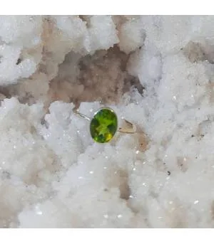 Bague "solitaire" argent pierre naturelle péridot
