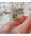Bague "solitaire" argent pierre naturelle péridot