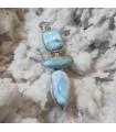 Pendentif en argent triptik de pierres naturelles de larimar.