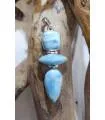 Pendentif en argent triptik de pierres naturelles de larimar.