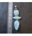 Pendentif en argent triptik de pierres naturelles de larimar.