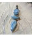 Pendentif en argent triptik de pierres naturelles de larimar.