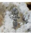 Pendentif argent triptik quartz rutilé tourmaline.